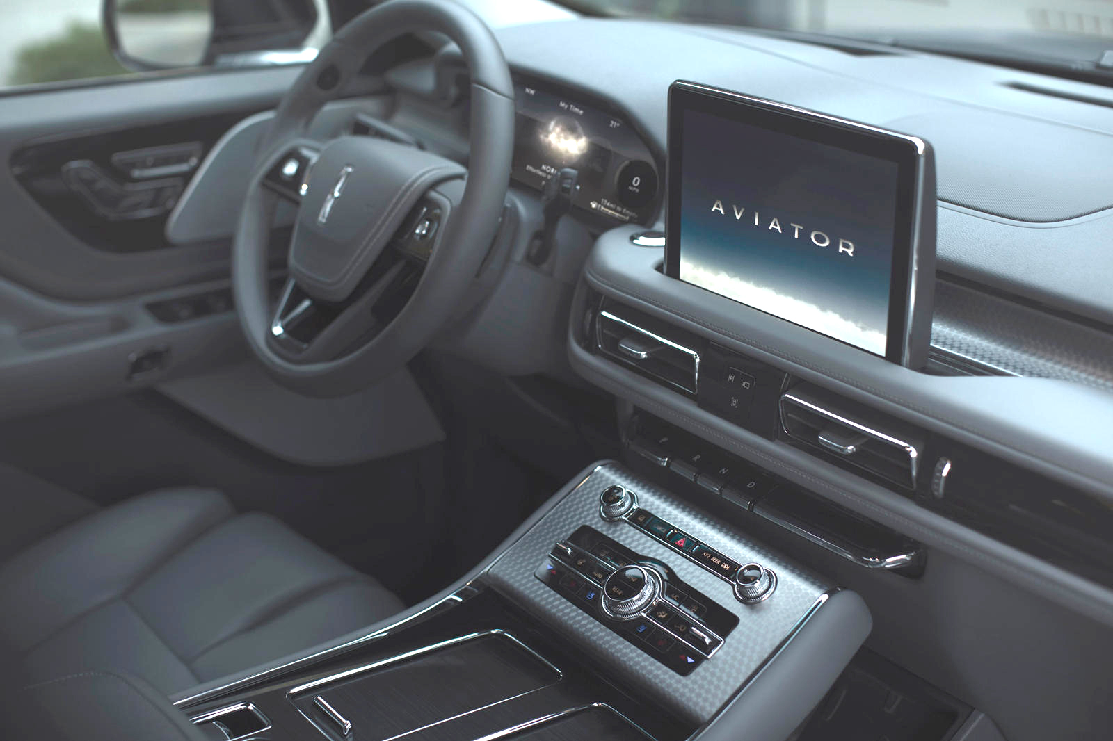 Interior of Lincoln Aviator SUV showcasing luxury features and comfort by C&S Executive